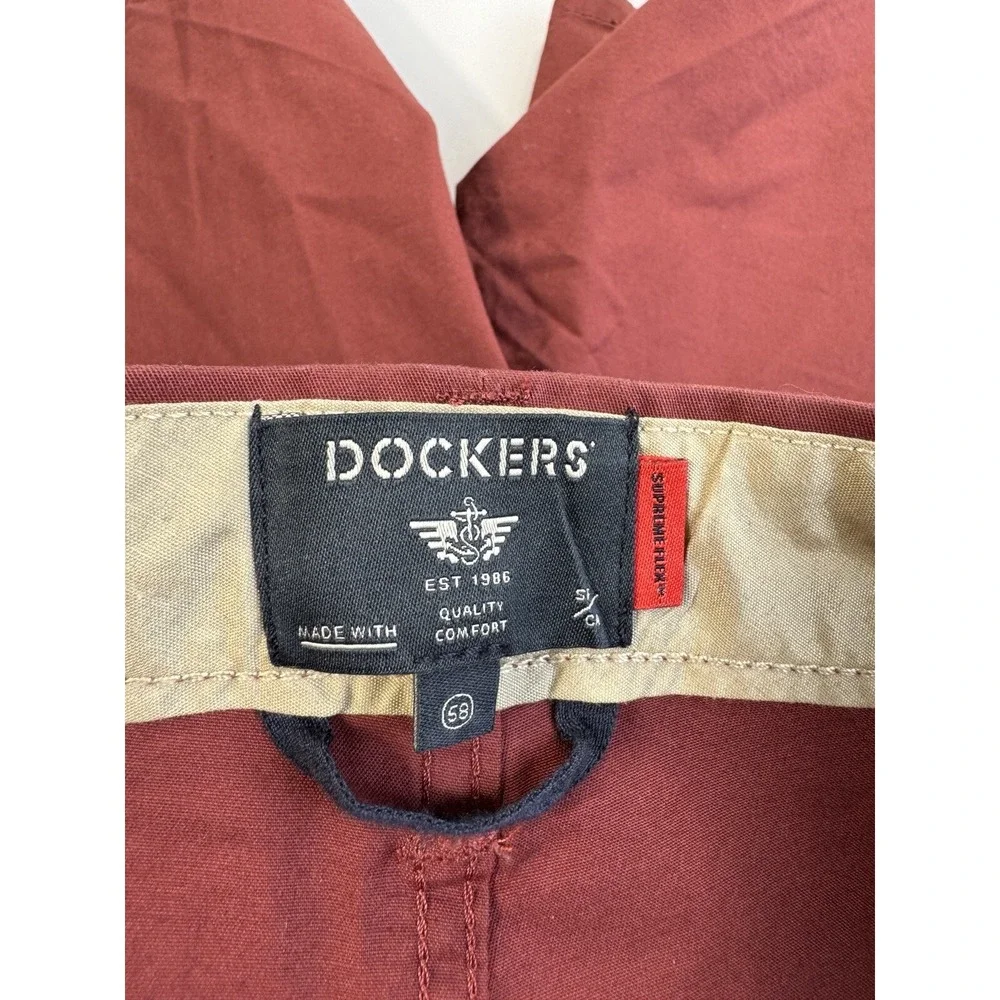 Dockers Mens 58x9 Ultimate Shorts Red Supreme Flex Big & Tall Chino NWT Stretch